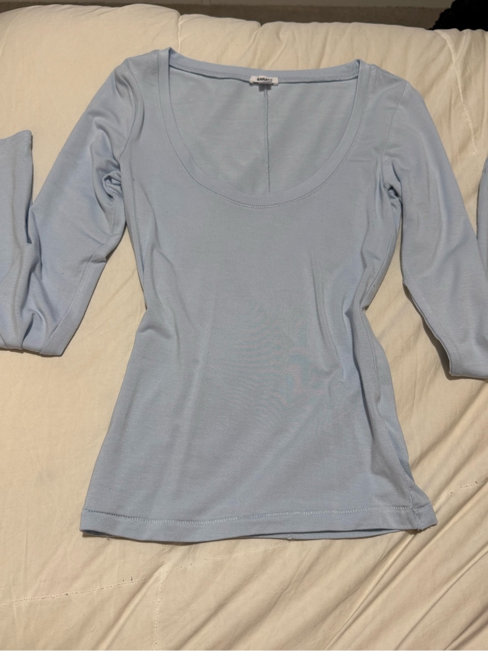 GARAGE BLUE SCOOP NECK LONGSLEEVE
